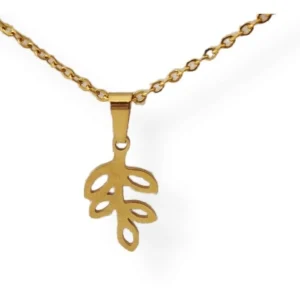 Collar Dorado - Dije Racimo de hojas