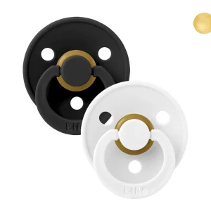 2 Chupetes BIBS Colour Round Black/White