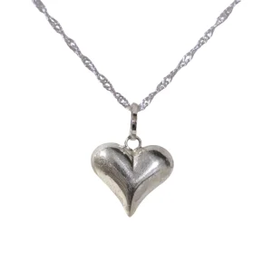 Collar con Dije de Corazón en 3D Aesthetic Plata 925