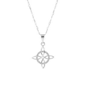 Collar Plata 925 Elegante Dije Nudo de Bruja