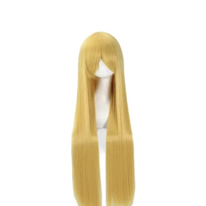 Peluca Oro Amarillo Larga Lisa con Fleco L.20
