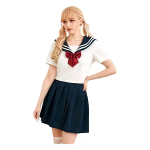 Uniforme Marinero Clasico Japones Azul Marino y Blanco con Liston