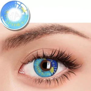 Pupilentes para Disfraz Azul Multicolor Destello Anime Y Cosplay